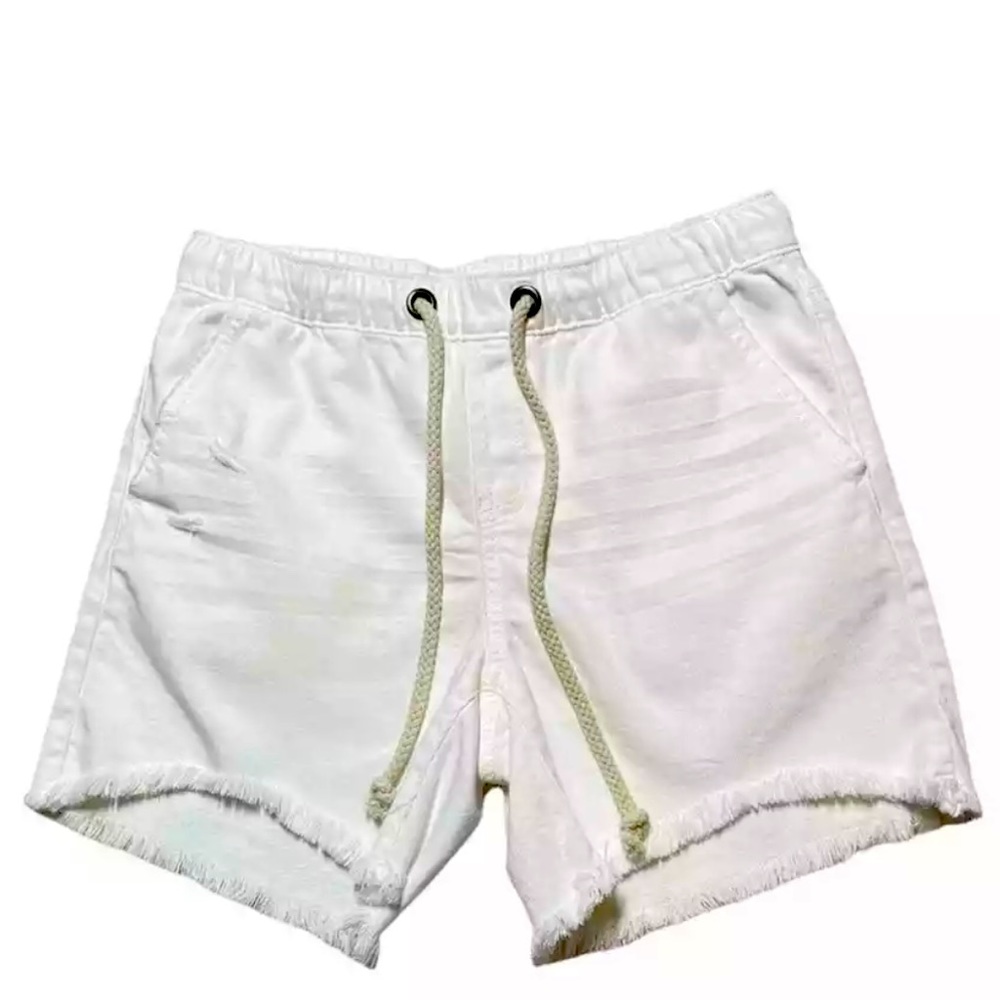 Aerie White Drawstring Shorts! NWT! Frayed! Distressed Finish! Large!
